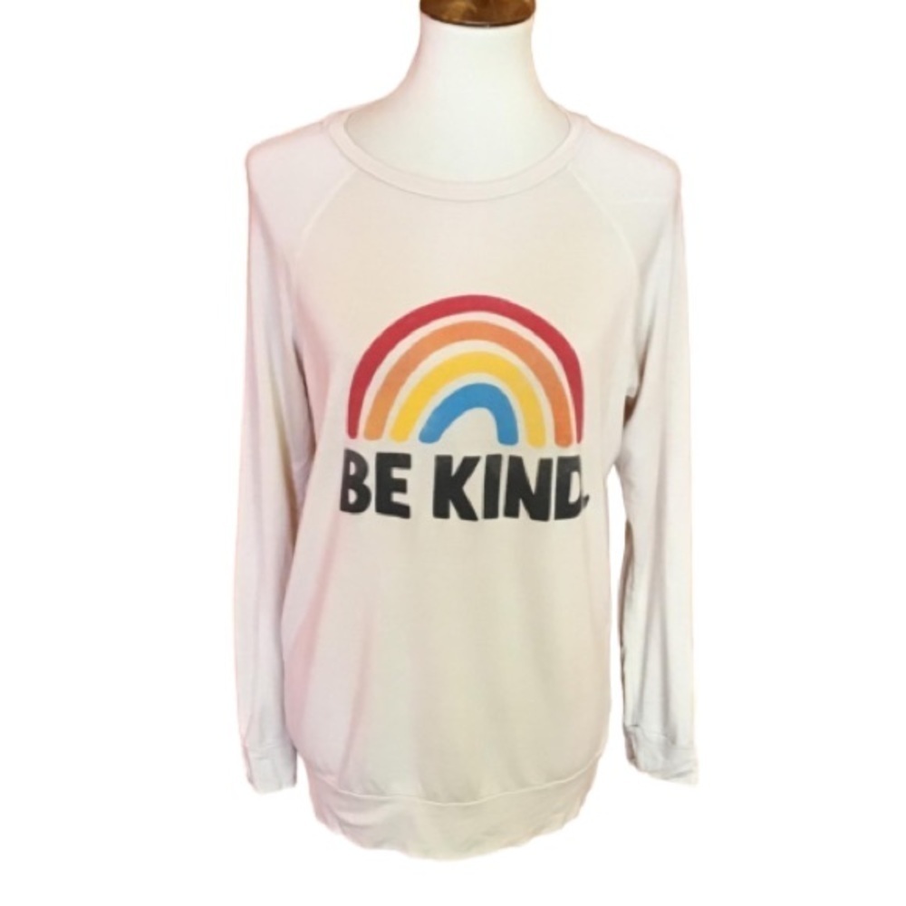Zutter French terry super soft be kind rainbow sweat shirt